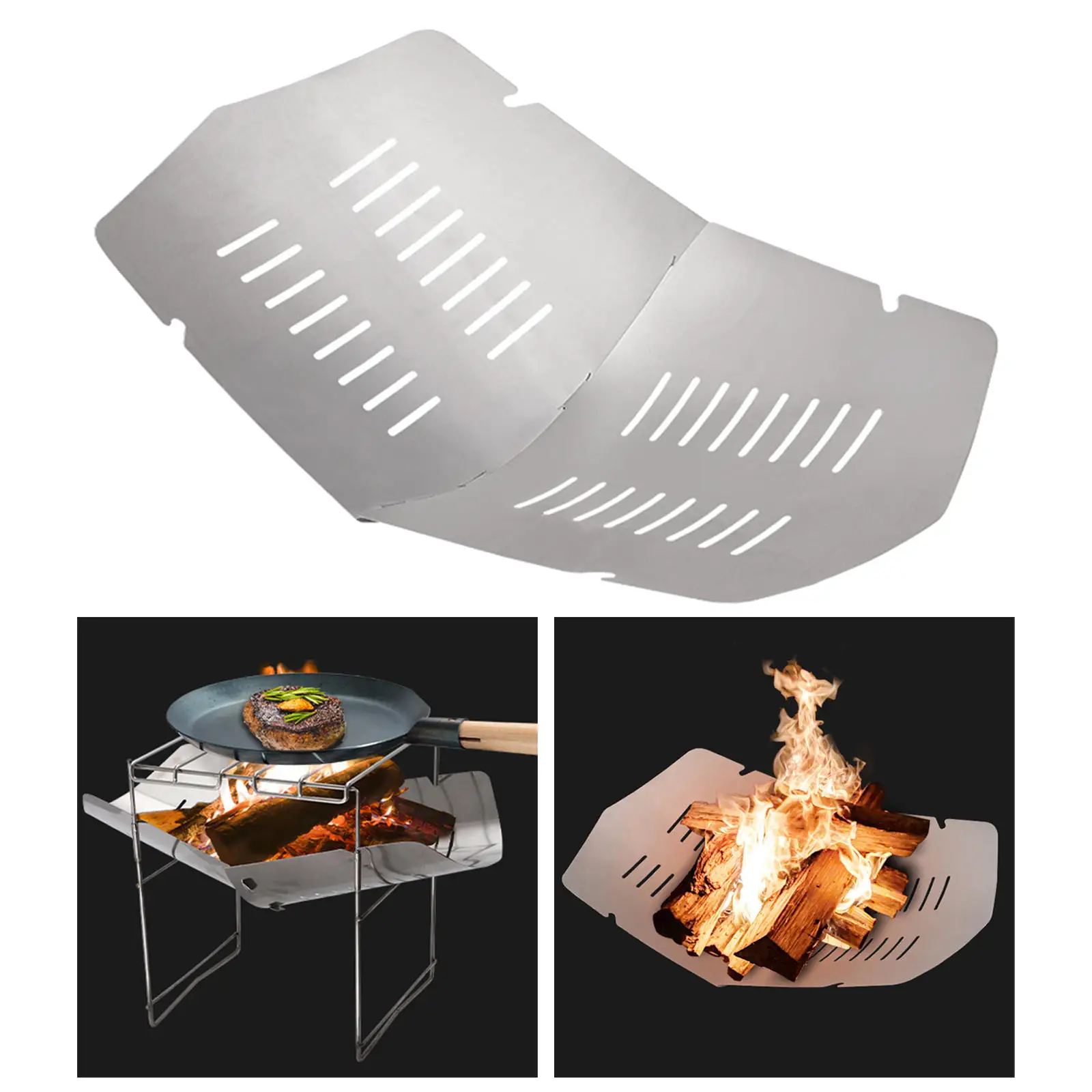 Portable Outdoor Folded Campfire Cooking Firepits Stove Rack for Hunting Barbecue BBQ Hiking Garden Camping