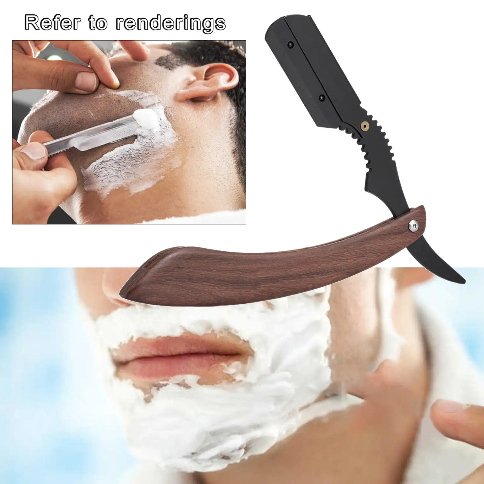 Straight Edge for Man Wood Handle Rust Free Close Shaving Professional Folding Shaving Hairdressing Device Barber Edge Razor 