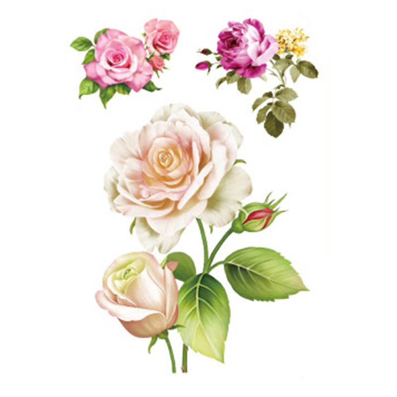 Best of Pink Bloom Rose Water Transfer Fake Tattoo Stickers Women Body Chest Art Temporary Waist Bracelet Flash Tatoos Flower For Girl Reviews & Tips - Image 5