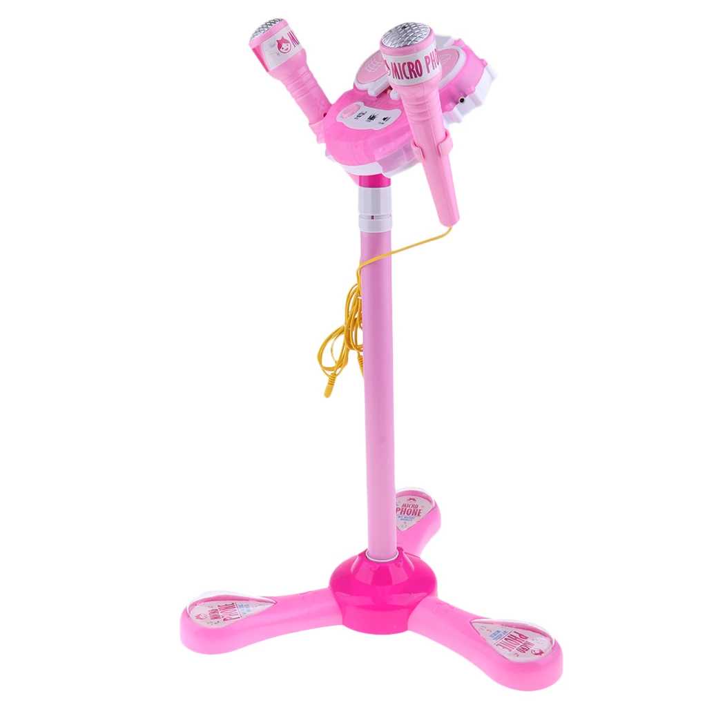 Kids Karaoke Machine with 2 Microphones and Adjustable Stand for Boys Girls Play Fun Toy