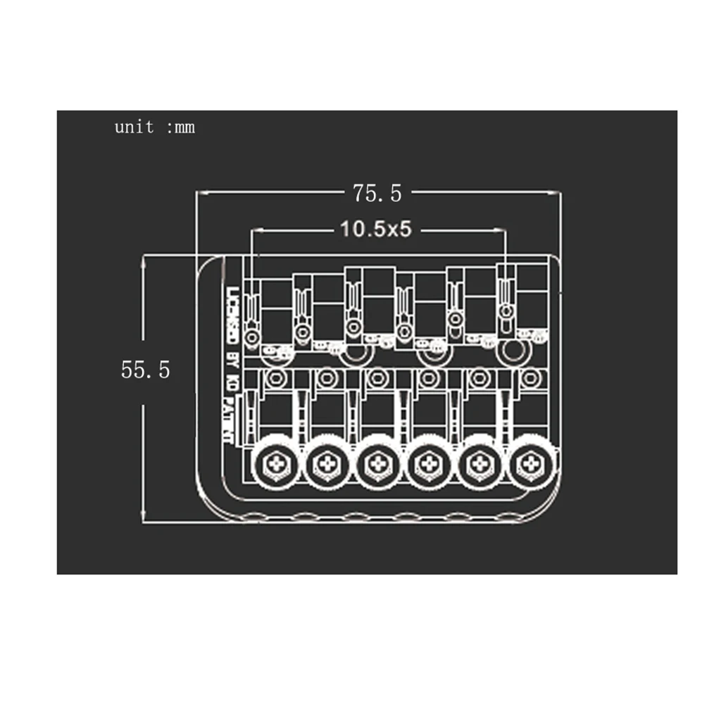 DIY Fixed Bridge with Lock Nut Wrenches Screws for Headless Electric Guitar