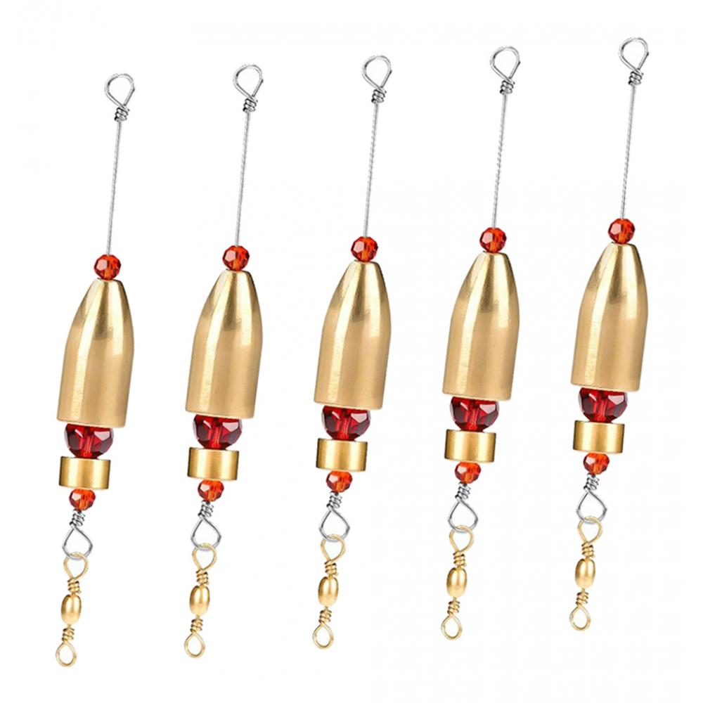 5 Pieces Pre-rigged Carolina Rigs With Brass Sinker Glass Beads Swivel