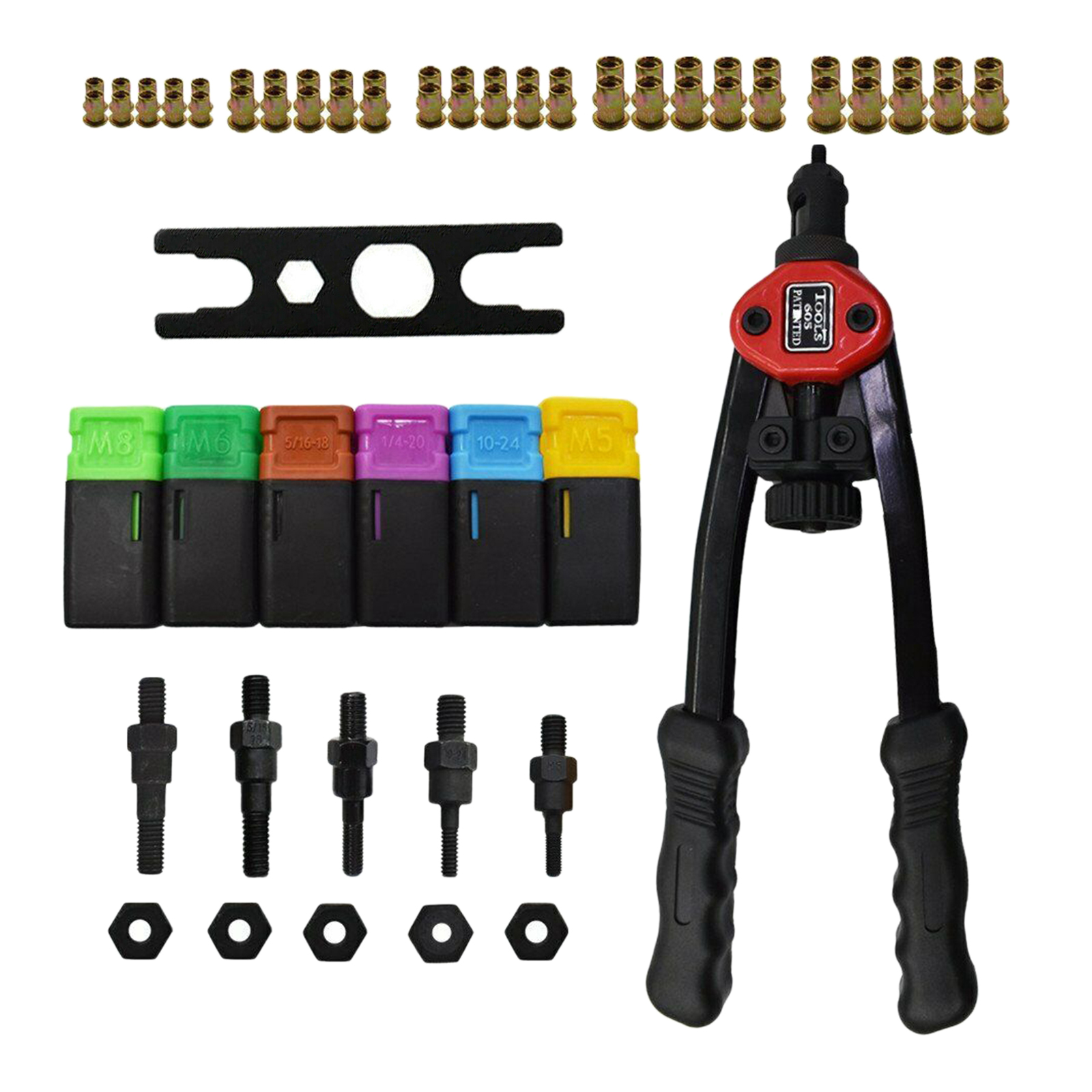 BT-605 Hand Threaded Rivet Gun Kit Rivet Nut Pneumatic Tool Nut Setter Metric &