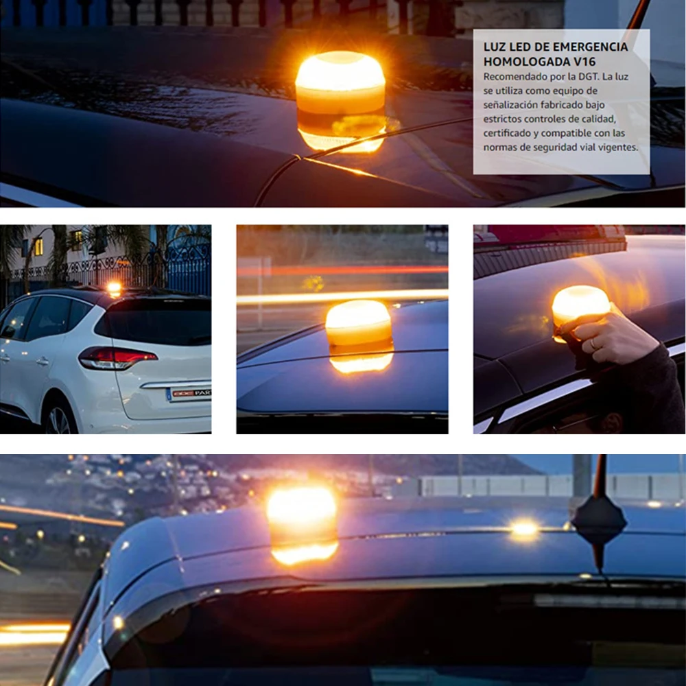 Strobe Light, Road Accident Lamp, Safety Beacon, V16, Espanha