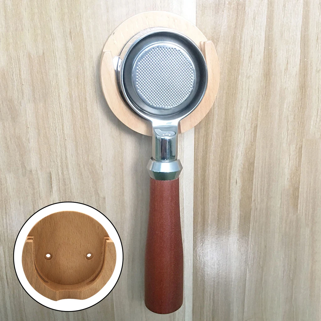 Premium Wooden Espresso Filter Holder, Wall Mounted Shelf, Coffee Filter, Handling Storage Holder,