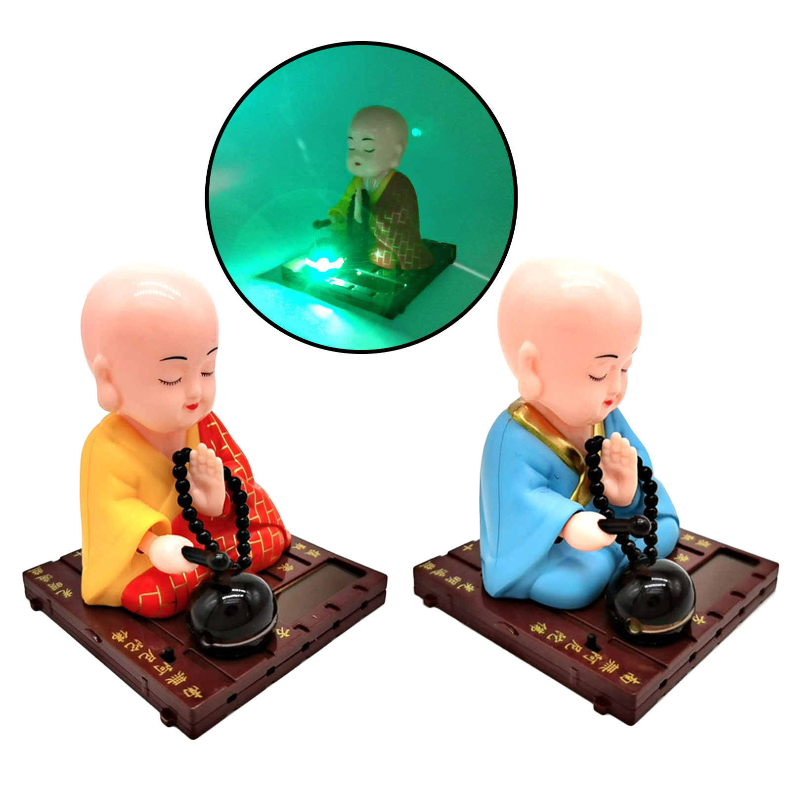 Buddhist Monk Solar Pal The President- Dancing Solar Toy - Car Desktop Office - Fun Toy, 7x7x9cm/2.75x2.75x3.54inch