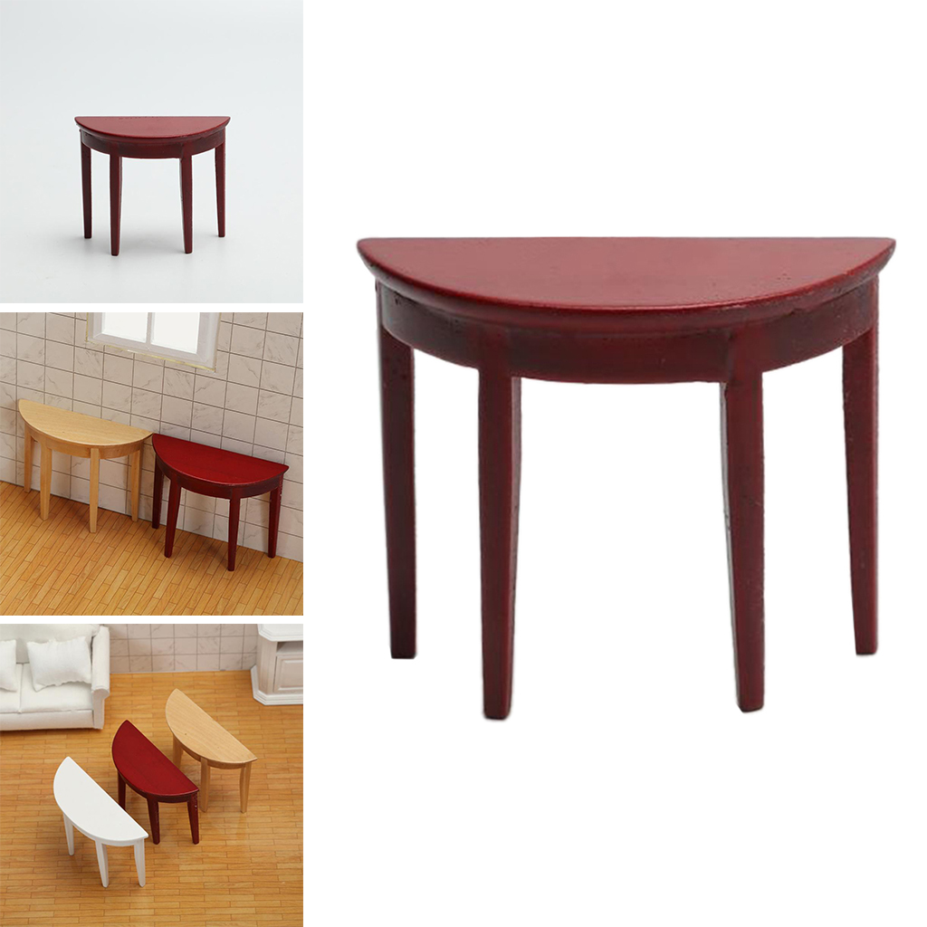 1:12 Dollhouse Miniature Semicircle Dressing Table Small Model Mini Furniture Model Dollhouse Accessory