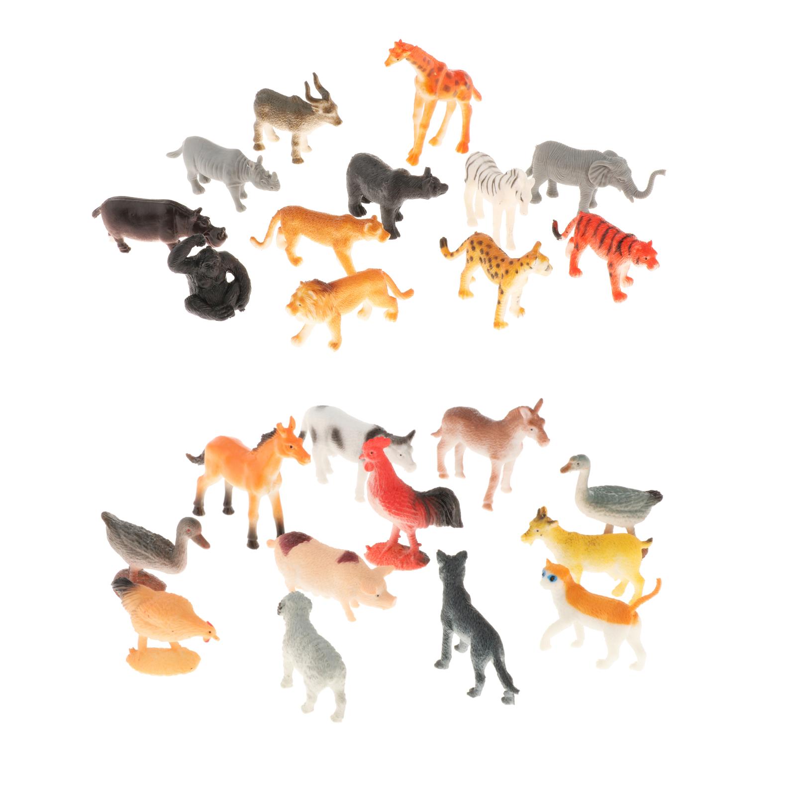 Montessori Wildlife Animal Match Cards and Figurines, Matching Game Learning Toy, Language Materials