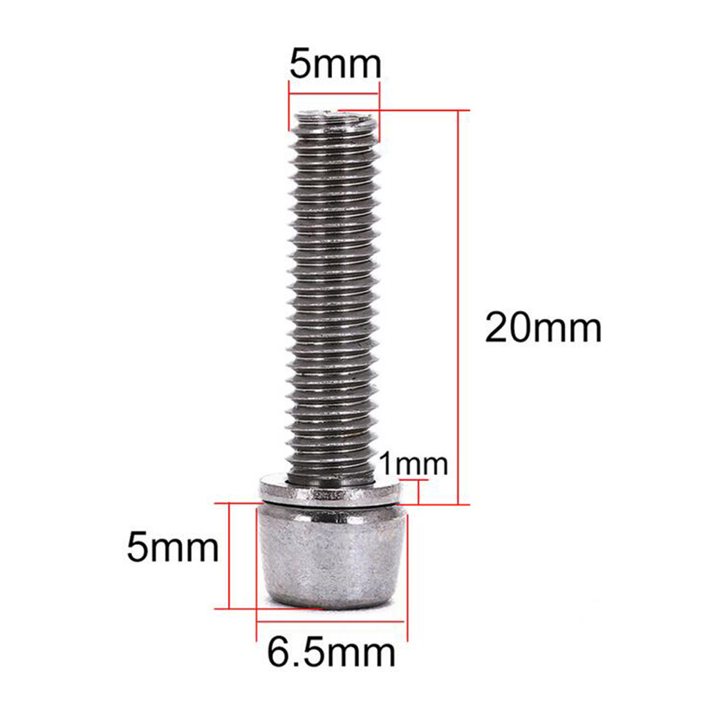 Pack of 10pcs Allen Hex M5x 20mm Tapered Head Bolt with Washer M6x20mm Screw for