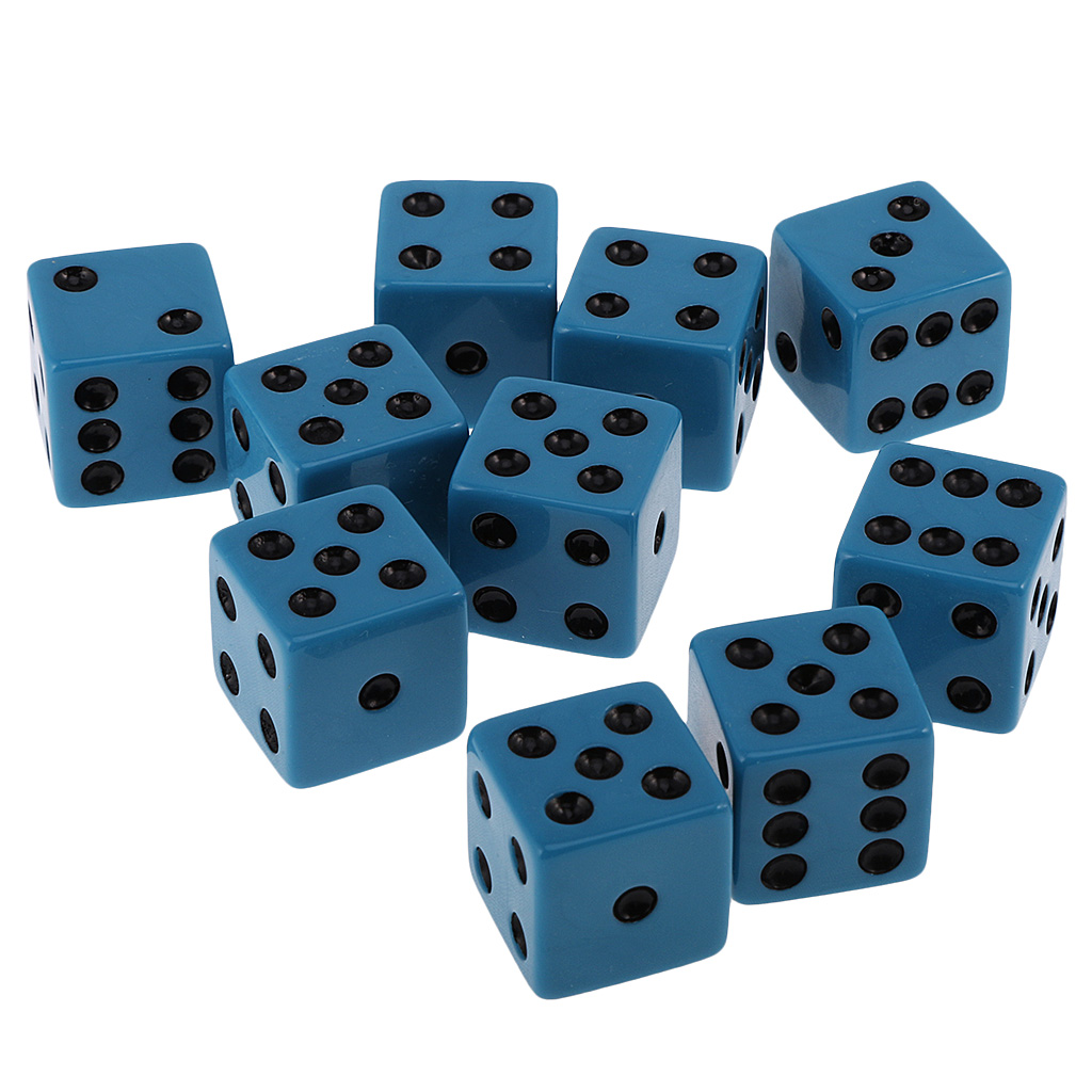 Acrylic Pack of 10pcs 18mm Six Sided D6 Spot Dice for D&D RPG Board Game Party Casino Fun Family Pub Game Gift