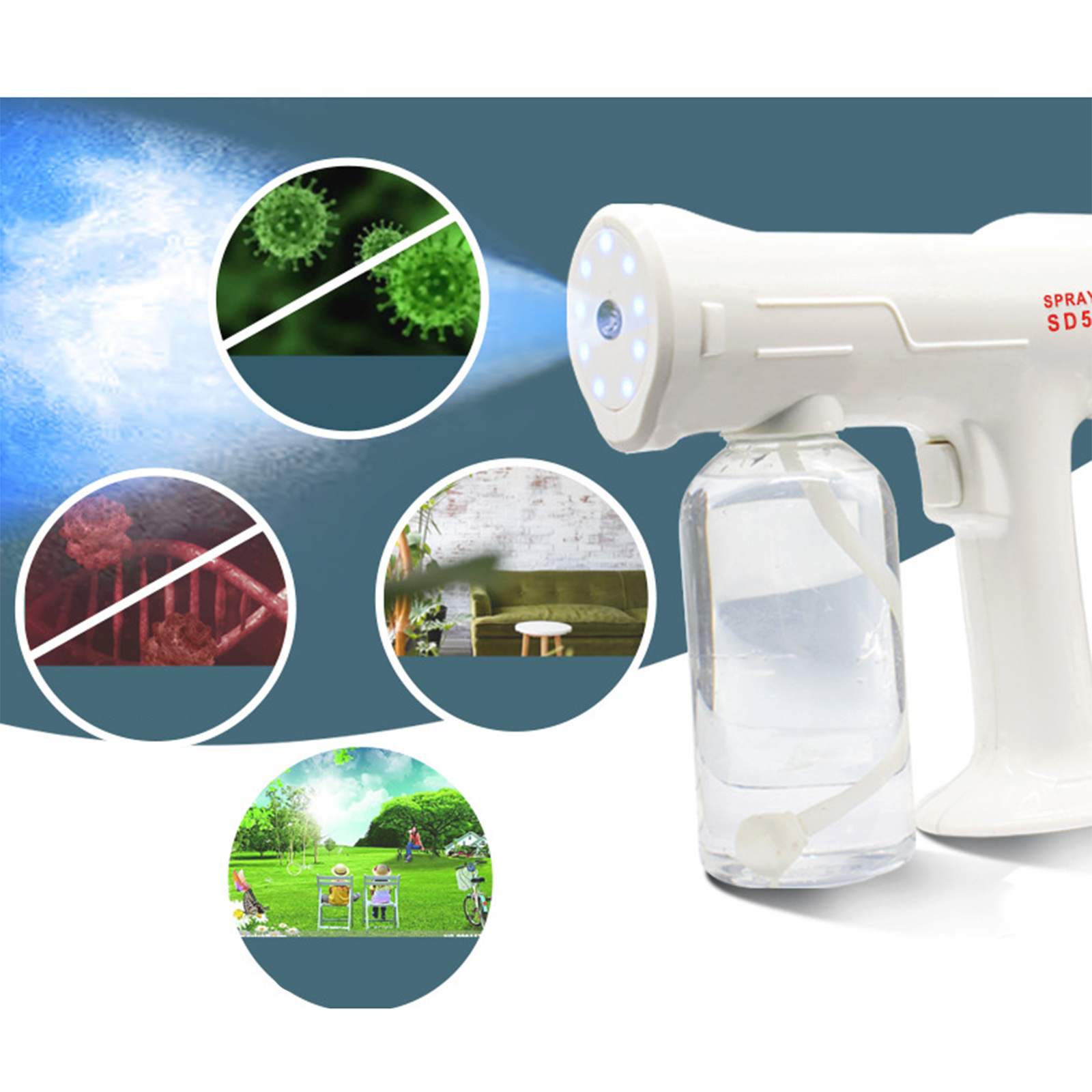 Electric Nano Spray Gun School Car Sprayer Fogging Machine Fogger ULV 18oz