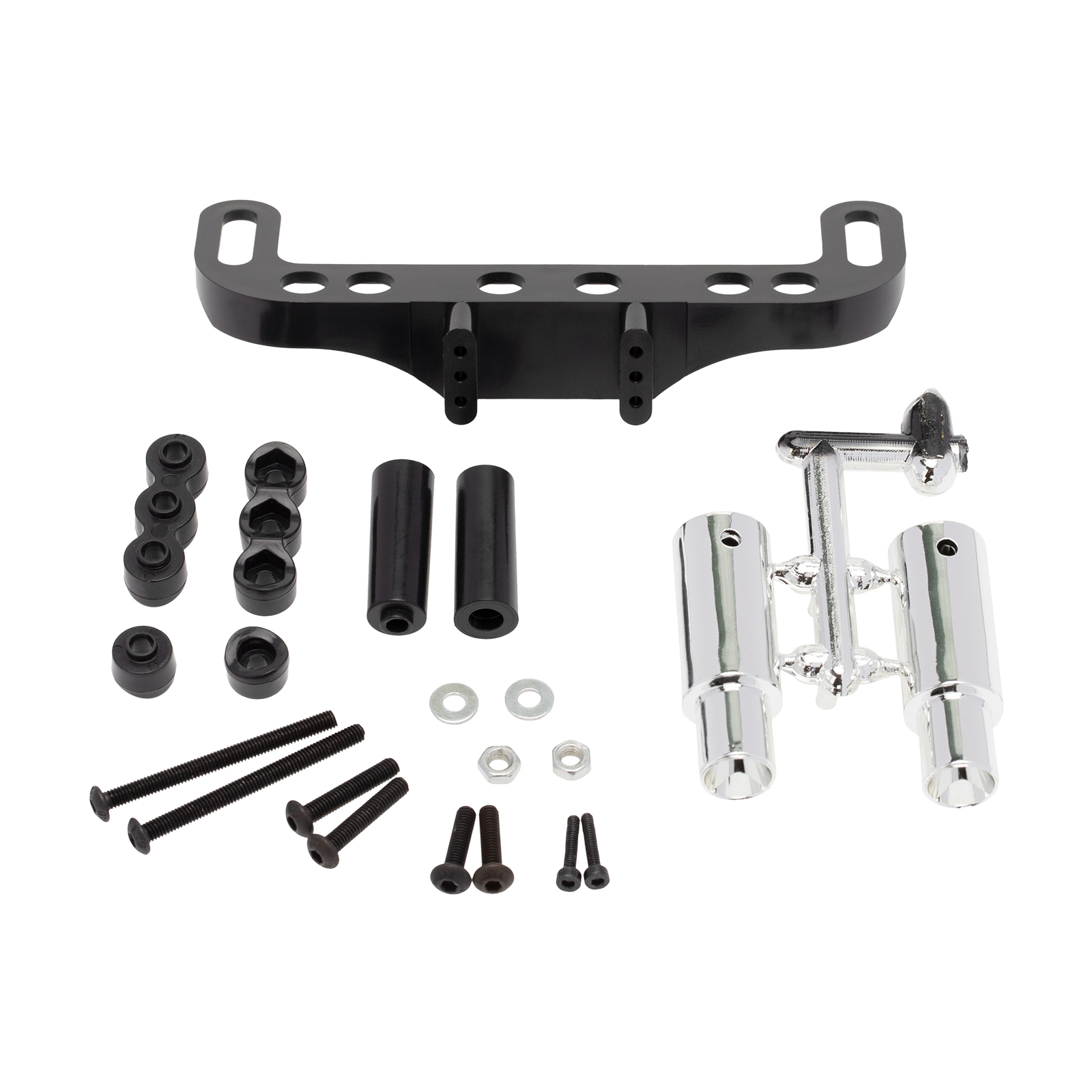 Durable Exhaust Pipe Kit License Plate Frame for 1/10 RC Car Accessories