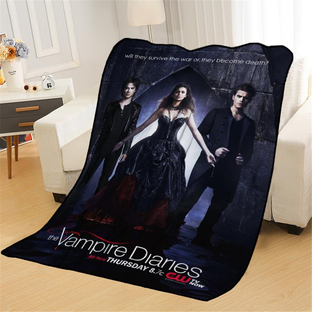 Blankets Blanket For Beds The Vampire Diaries Print Flannel Kid Soft Quilt Girl Boy Home Decor