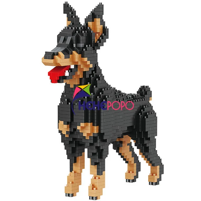 2100pcs 16014 Hot Sale Cartoon Dog Mini Dachshund Model Block