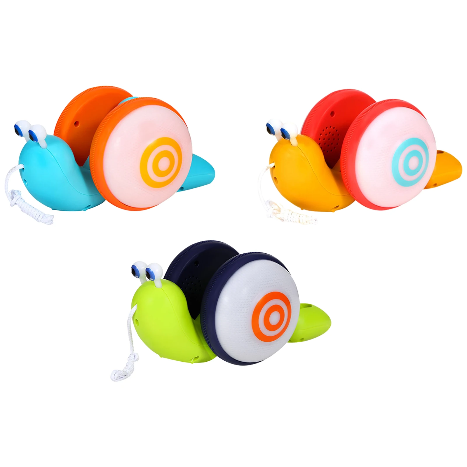 Baby Snail-shaped Pull-Along Toys Learn Walk Tools] Lighting Music Push Pull Toys Walker Motor Skills Toy