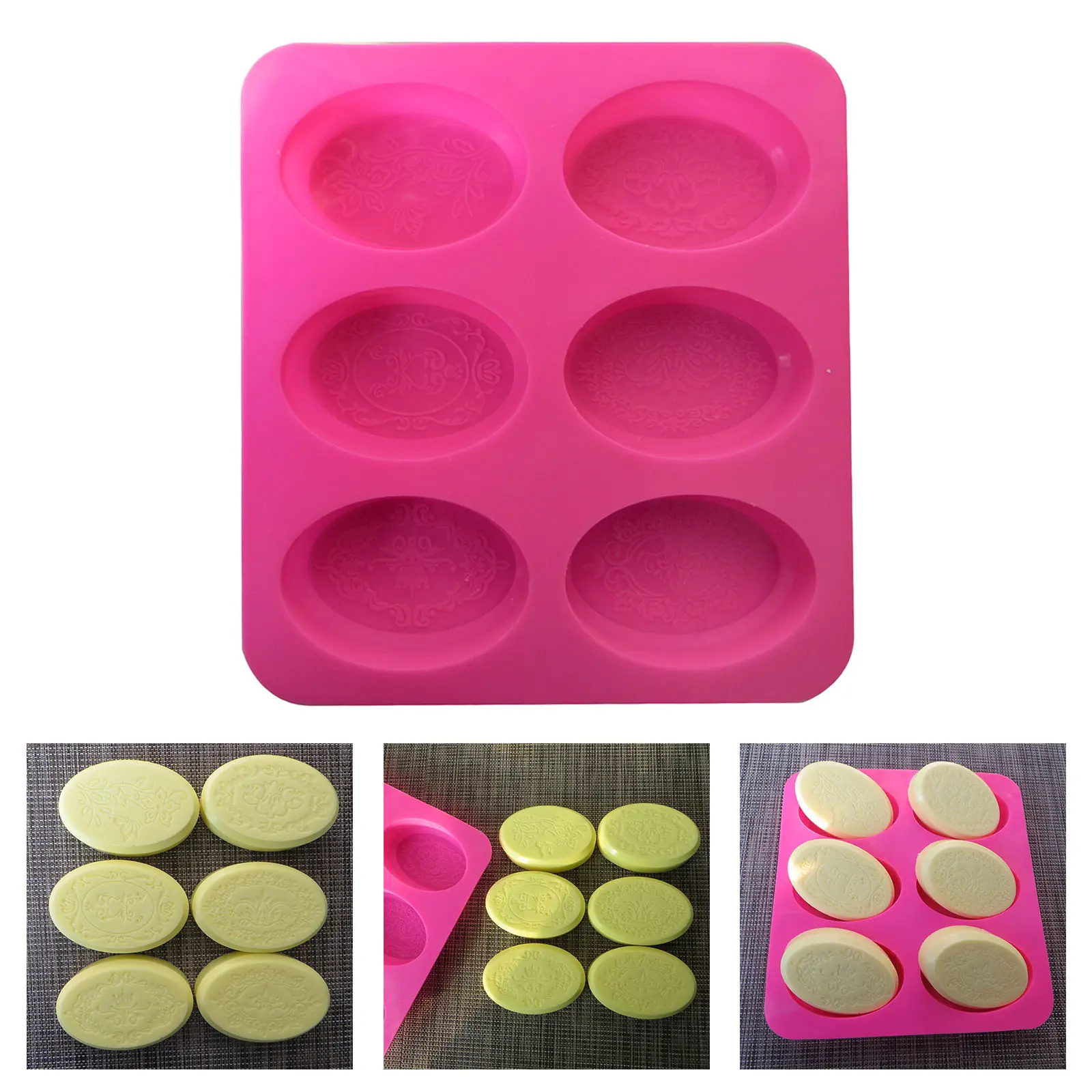 7-Cavity Lace Silicone DIY Epoxy Resin Casting Soap Molds Handmade for Candy Soap Candle Chocolate Making Supplies
