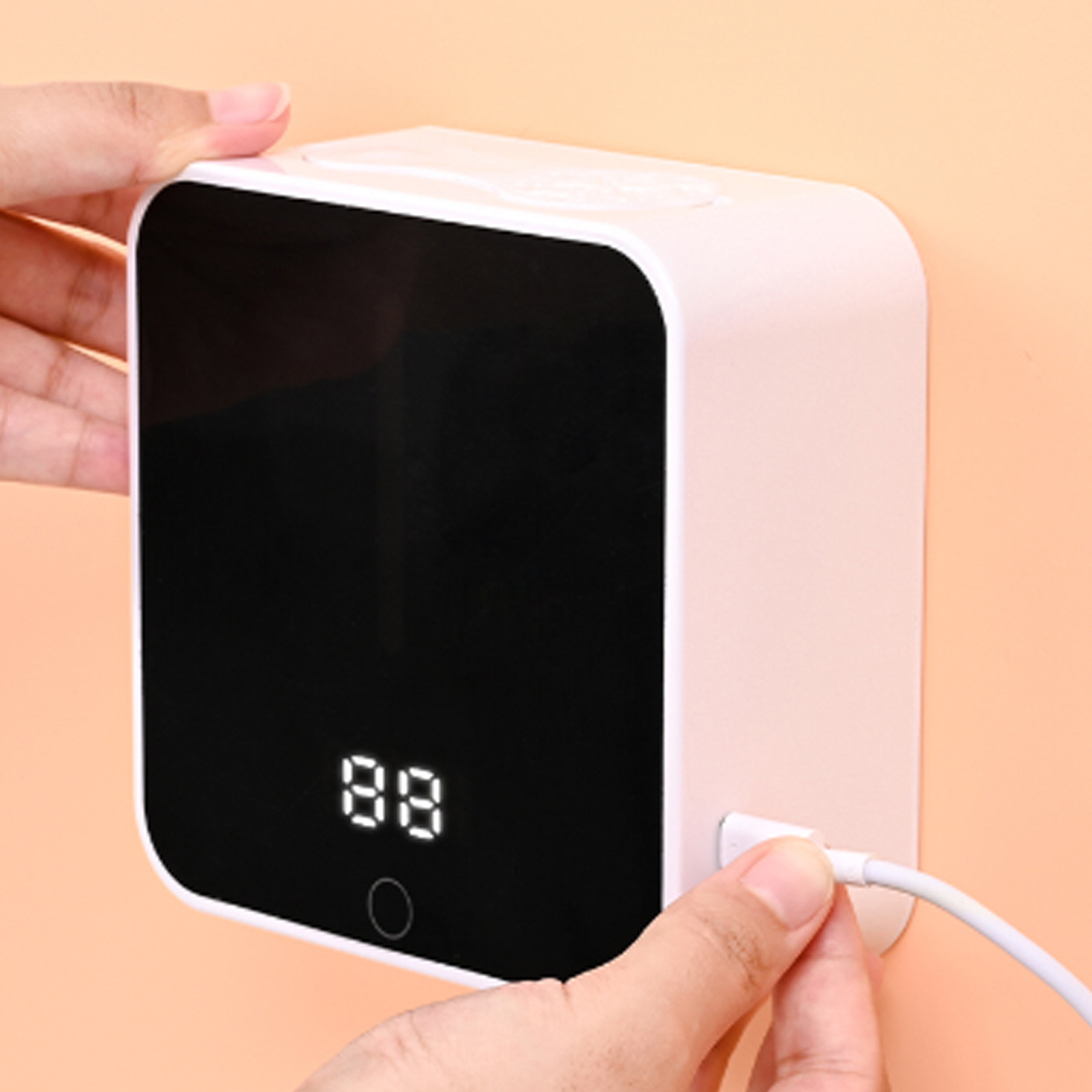 Electric USB Soap Dispenser Foam Alcohol Disinfection Machine Touchless with Thermometer Waterproof for Office Home School