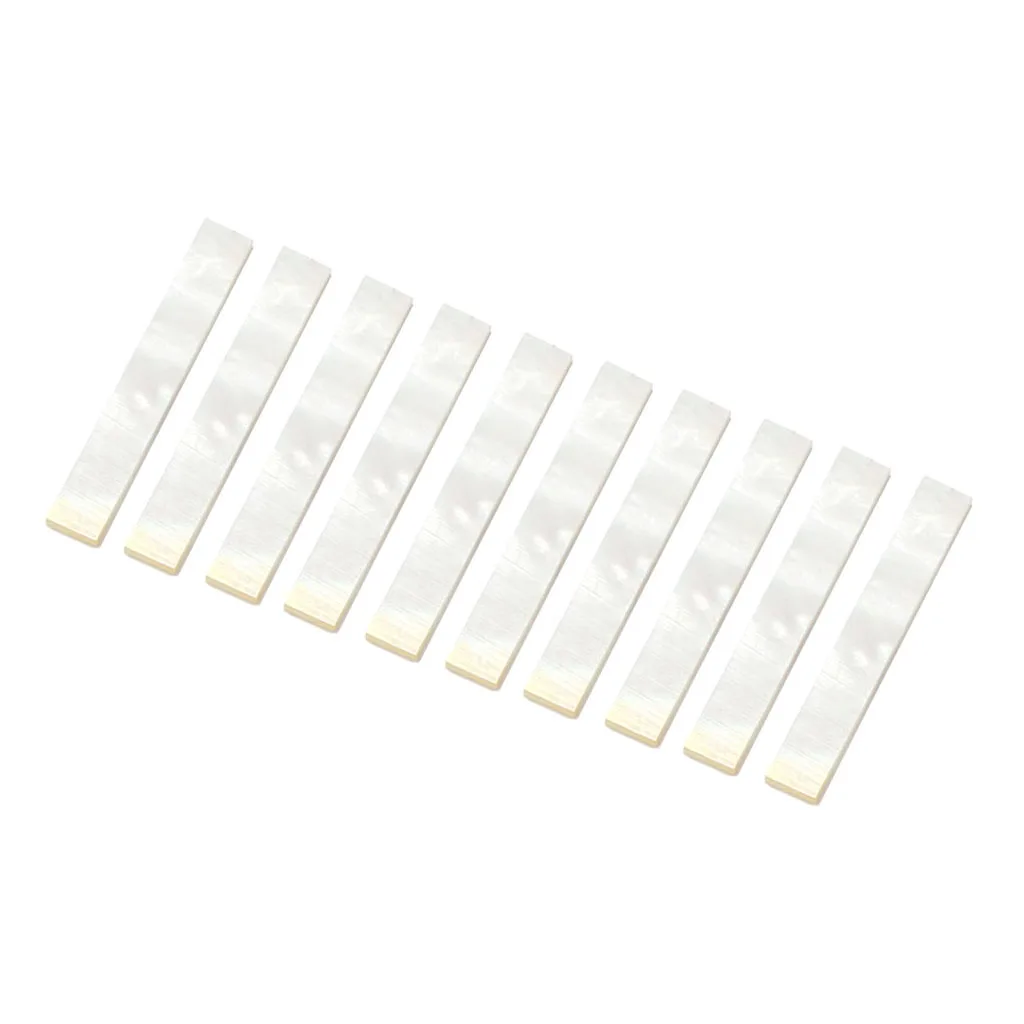 10 X White Mother Of Pearl Shell Inlay Blank For Guitar Fingerboard, Mandolin, Banjo, Ukulele DIY Parts