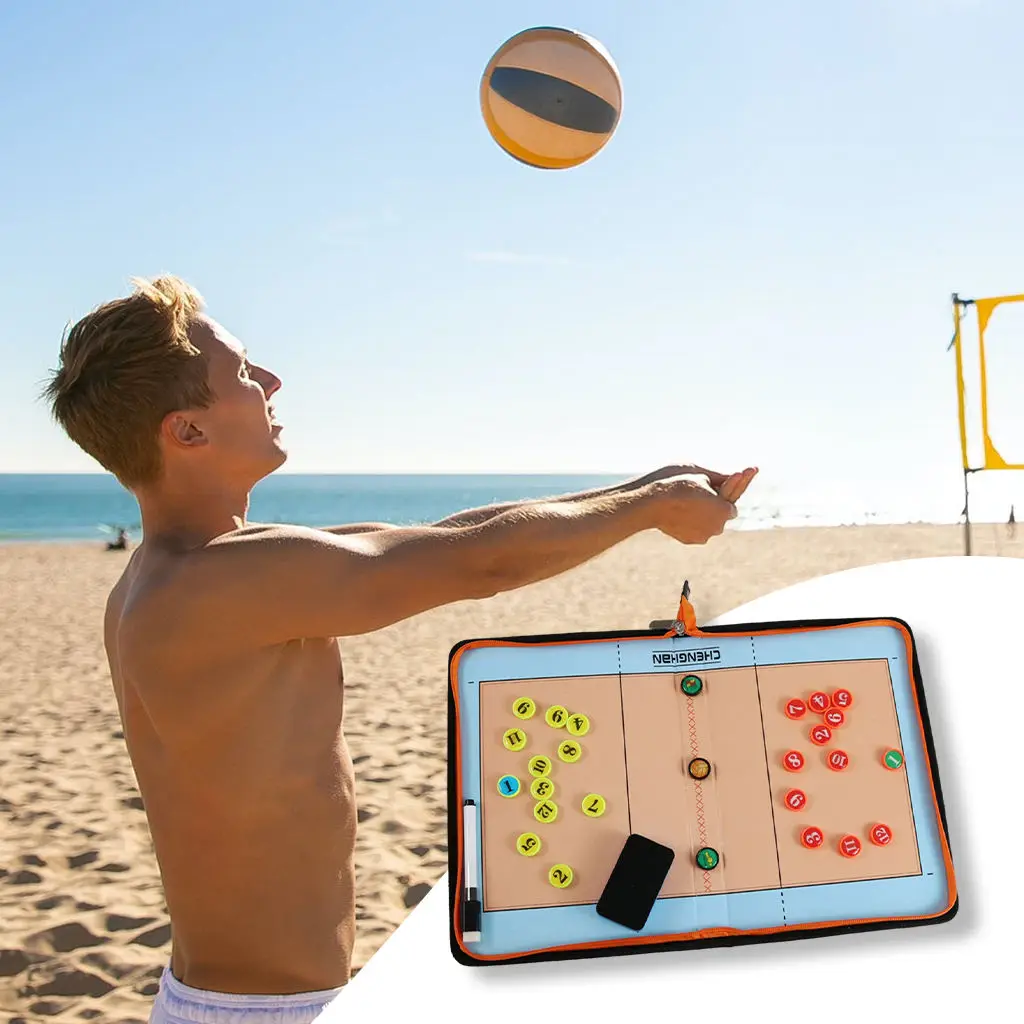 Volleyball Coaching Clipboard Kit Coaches Board with Dry Erase Strategy Training Aid Volleyball Coaching Board for Accessories