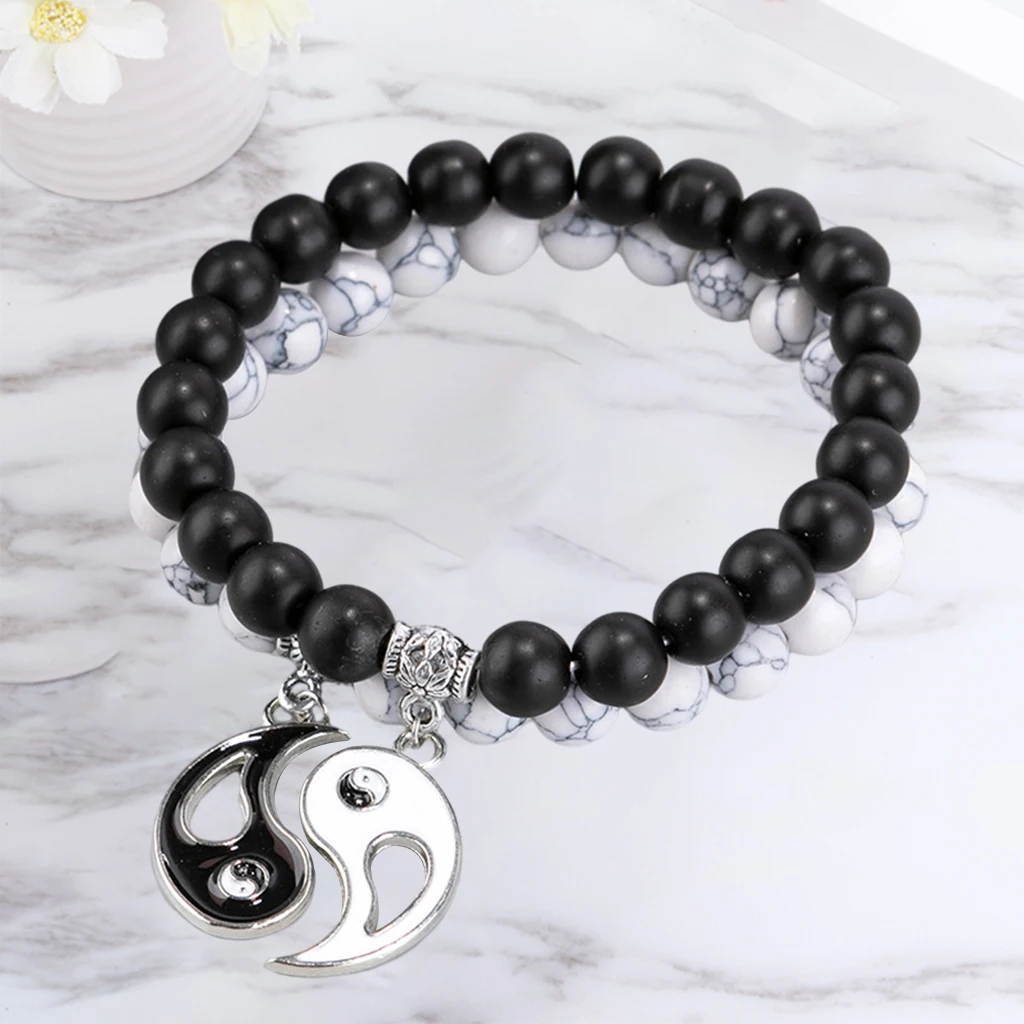 Bracelets Yin Yang Rice Bead Unique Matching Braclet for Lovers Promise Relationship
