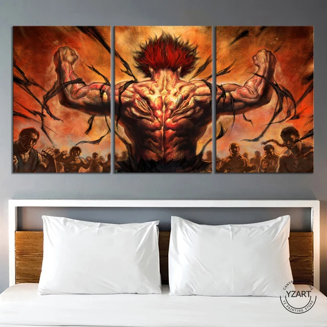 Baki Hanma Poster Hanma Yujiro Poster (6) Canvas Poster Posters for Room  Aesthetic Art Poster Print Poster 16x24inch(40x60cm) Frame-style :  : Home