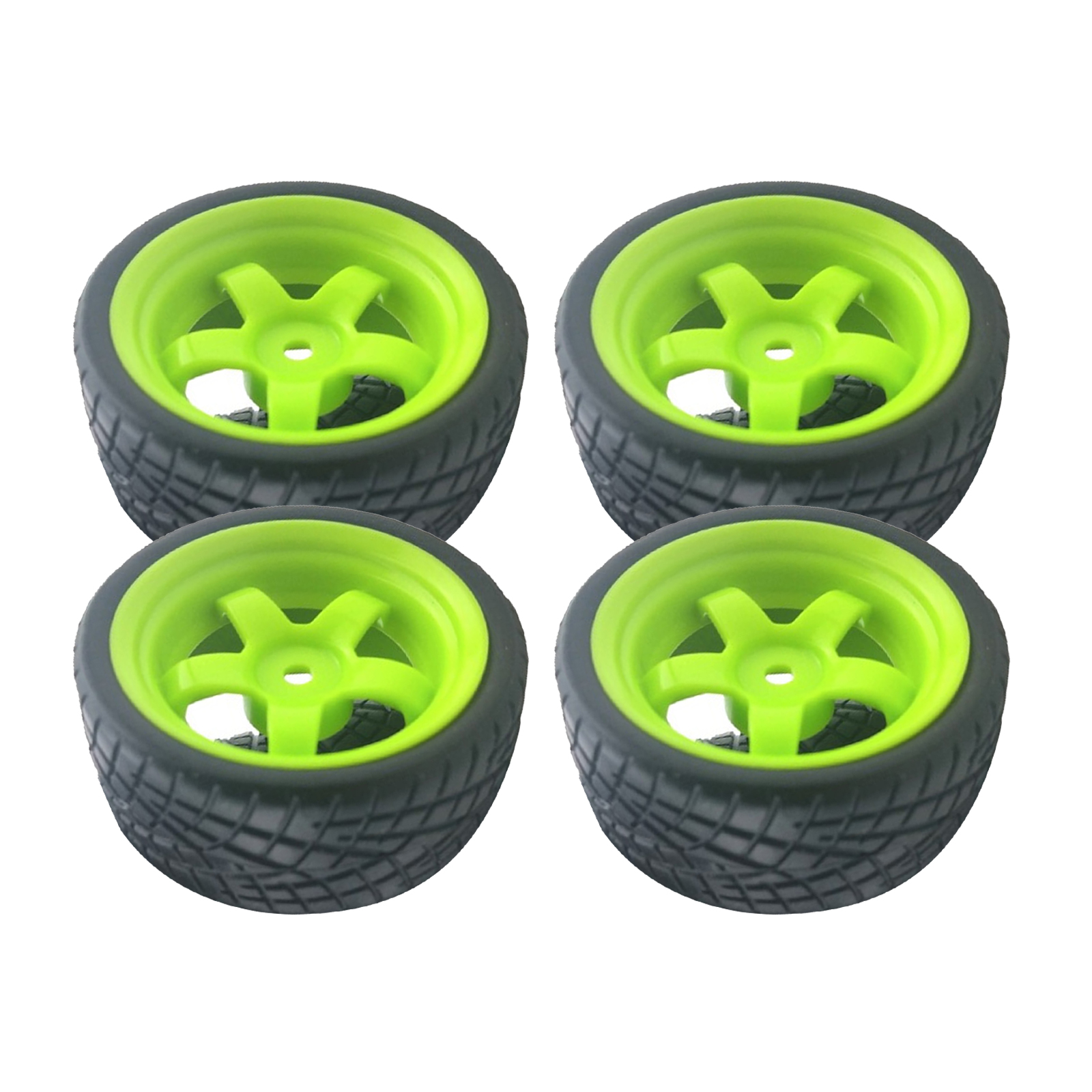 Pack of 4 1/10 RC Car Wheel Rims Tires Replace Parts for Tamiya 94123 RC Car Accessory Wear-resistant
