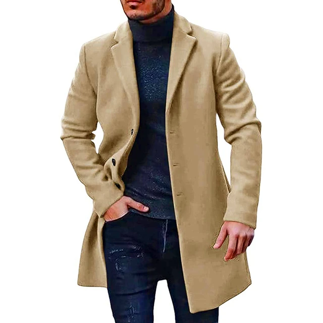 Wool Blend Jackets Men Winter | Wool Trench Coat Men | Mens Winter