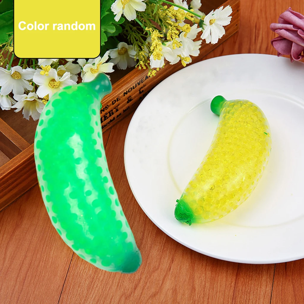 Novelty Fruit Jelly Water Squishy Fidget Banana Stress Reliever Toys Gifts