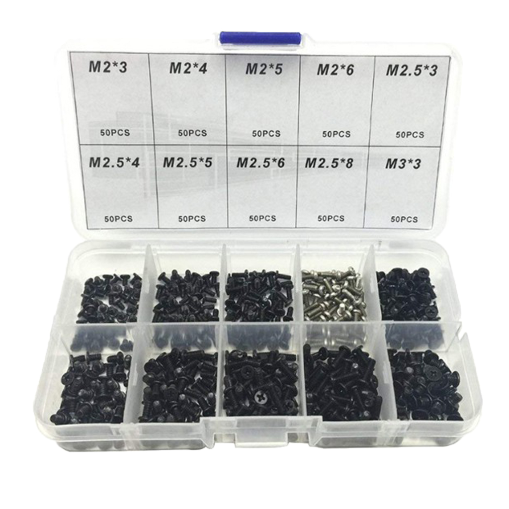 500 Pieces Laptop M2 M2.5 M3 Screws Set Fit IBM HP Sony Motherboard DIY