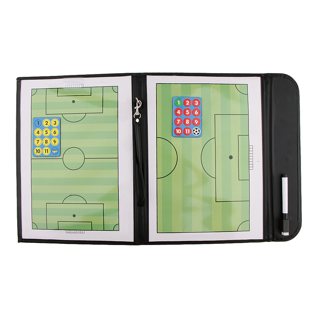 Portable A4 Leather Football Magnet Tactics Coaches Boards with Erasable Pen