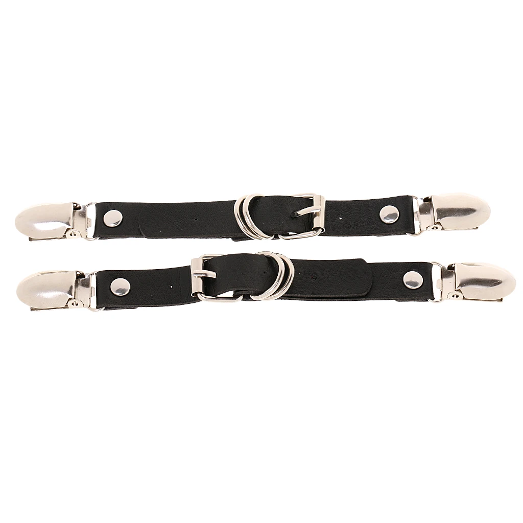 2 Black Adjustable PU Leg Garter Belt Suspender Strap Black Harajuku Punk Suspender Clip Belt