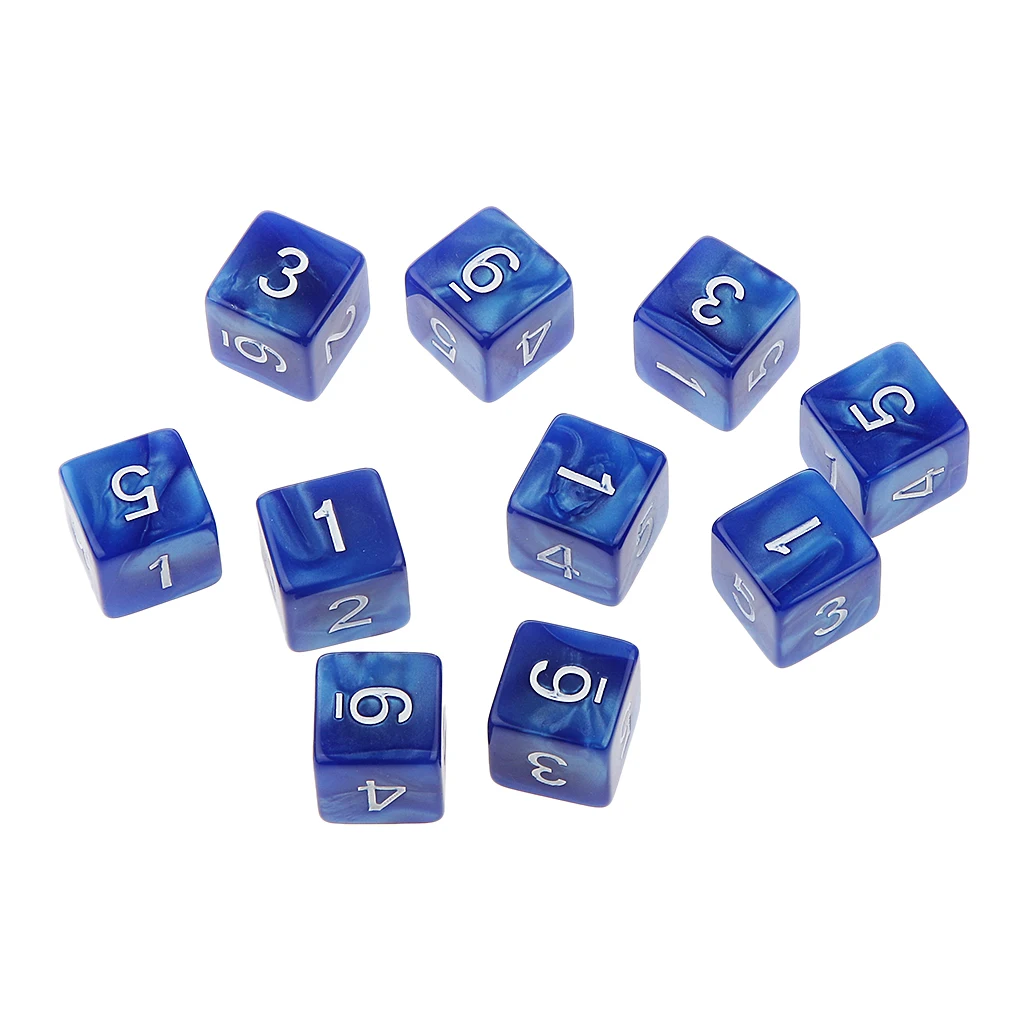 10-Pack D6 Sided Sides 16mm Numeral Dice Cubes Accessories for  &  DND D&D MTG RPG Board Games