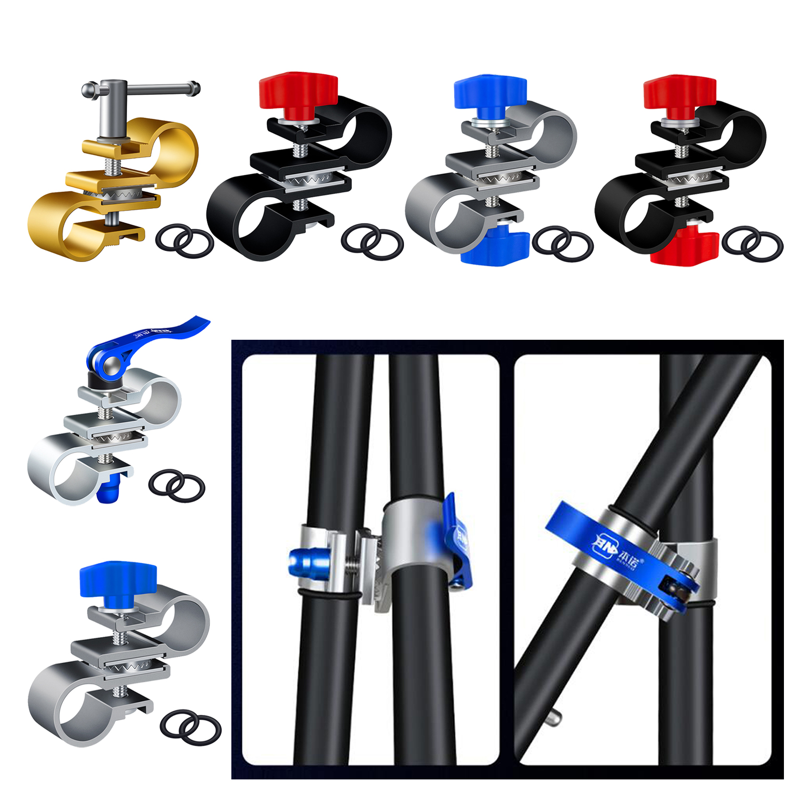 Fishing Umbrella Stand Holder Connector Fixed Clip Deck Anti-Rust Clamp Portable Accessories Removable for Fishing Chair
