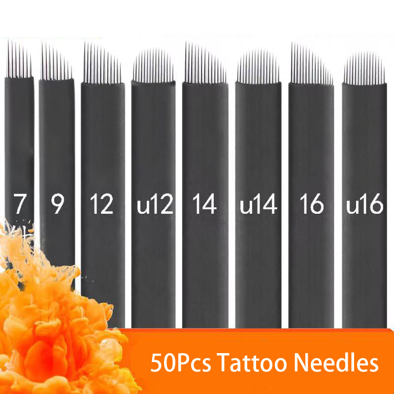 Best of 50pcs Microblading 0.18mm Tebori Blades Needles Tattoo Needles Permanent Makeup Needle 7 9 11 12 21 Black Manual Eyebrow Blades Reviews & Tips