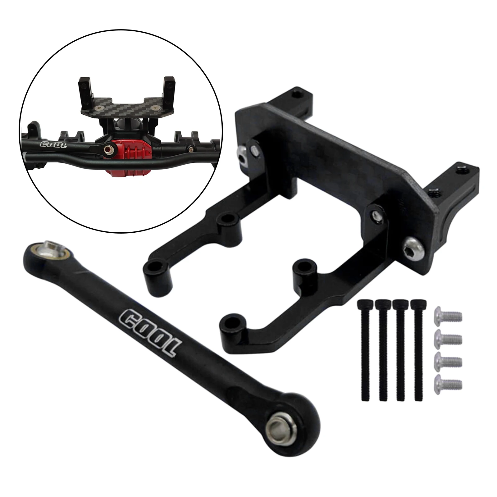 Metal Carbon Fiber Bottom Plate Servo Bracket Mount Stand For 1/10 RC Crawler Car for Axial SCX10 II 90046 90047 Axle Ar44 Part