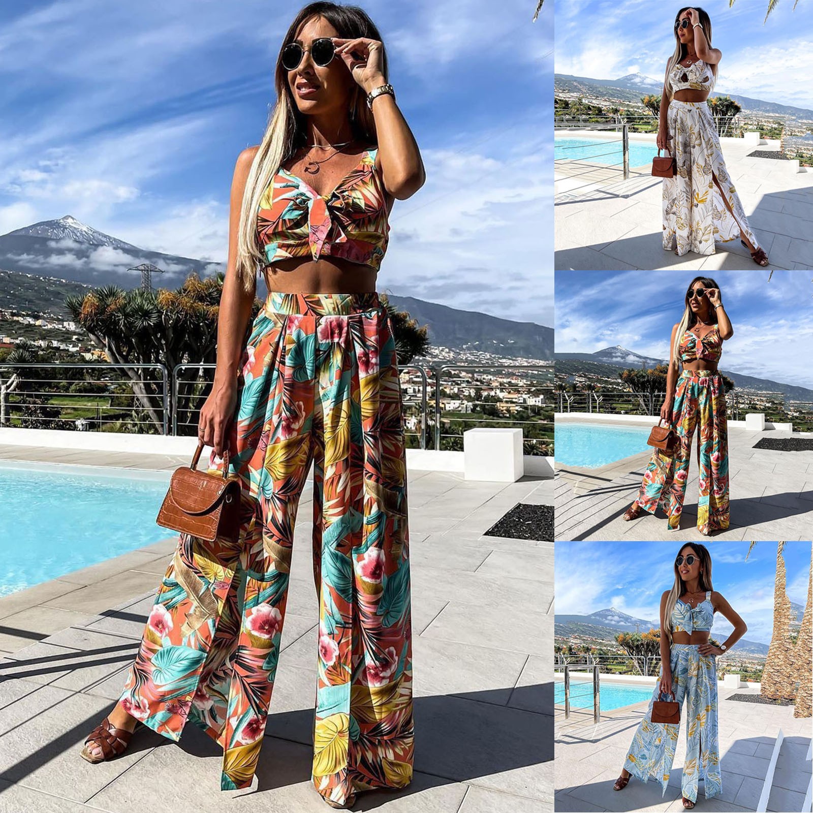 Boho Print Pant Sets Summer Women 2 