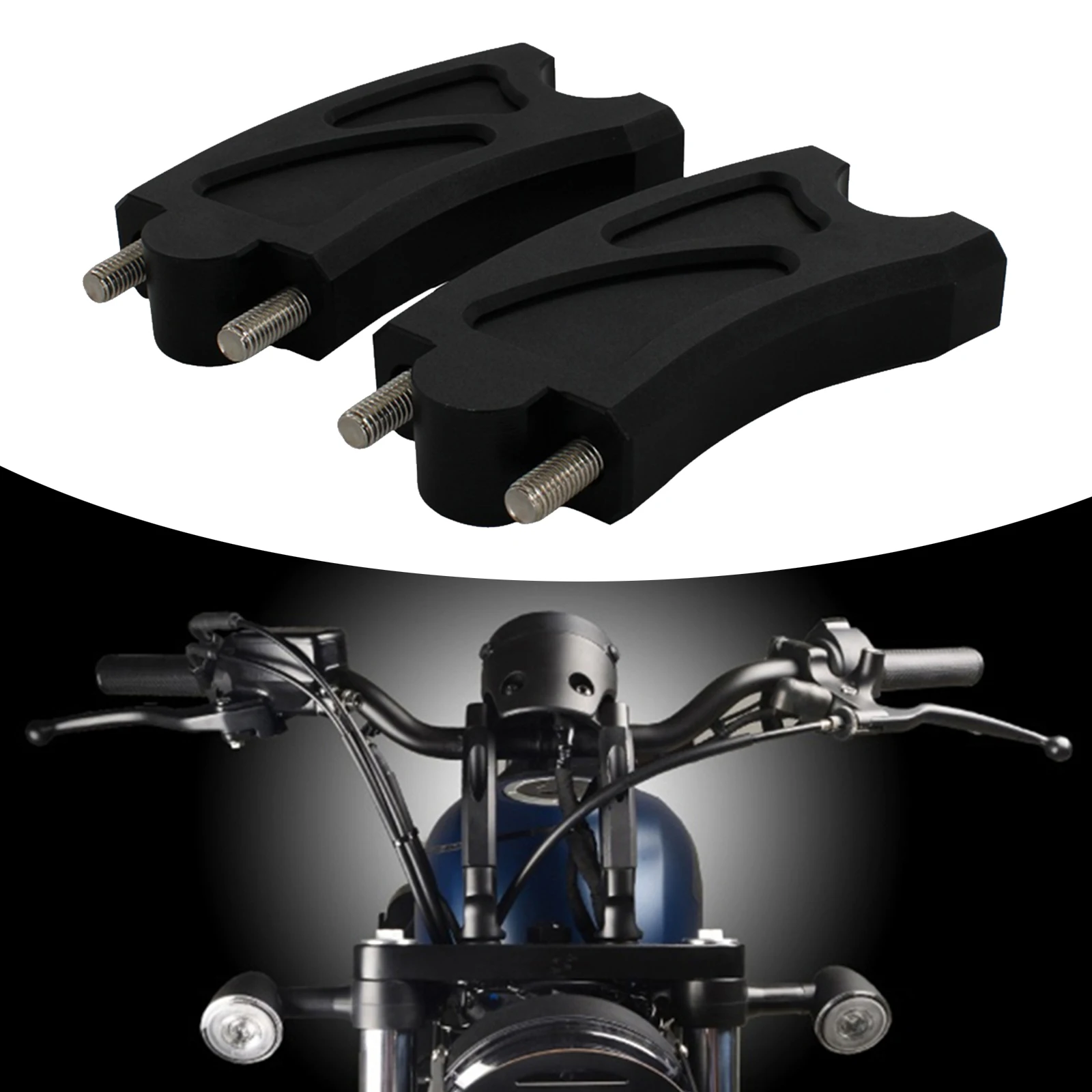 Handlebar Risers Handlebar Clamp Back Move Mount Adapters Accessory for Honda Rebel CMX 500 CMX500 CMX300, Black