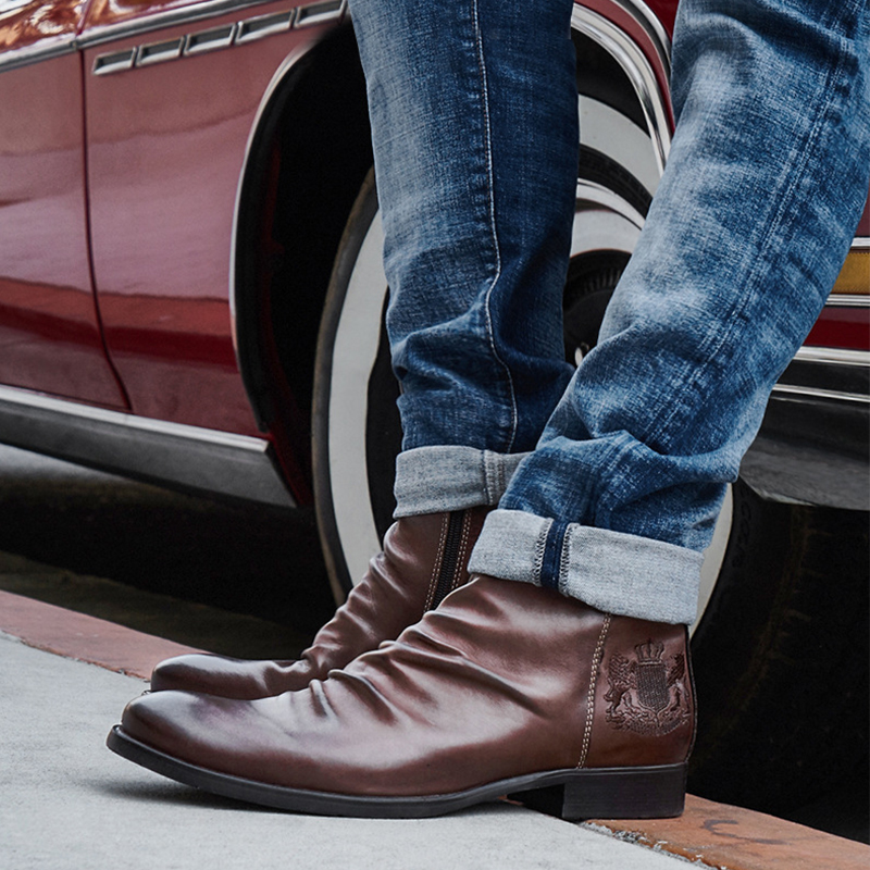 بوت چرم طبیعی آکسفورد Luxury Ankle Boots 17 Hd98120939072420e8053b134737945dc7