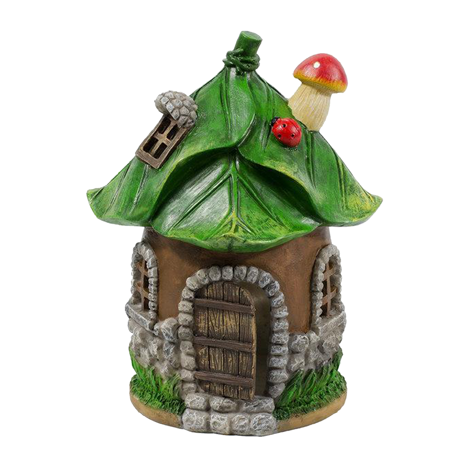 Lovely Mini Fairy House Statue Outdoor Garden Light Patio Yard Path Decor