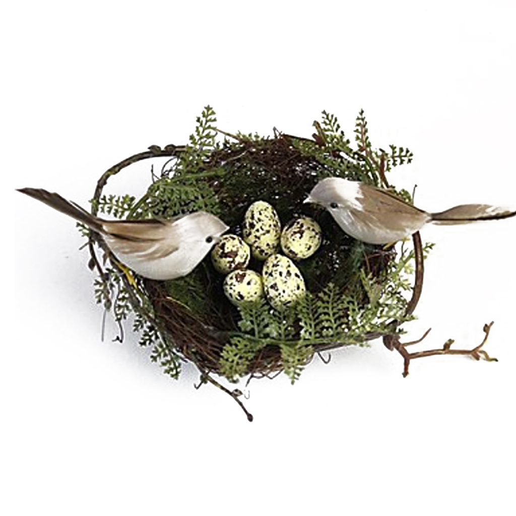 1piecesp bird nest 2pieces artificial birds and 5pieces bird eggs set Home Christmas Party Decor Kids gift