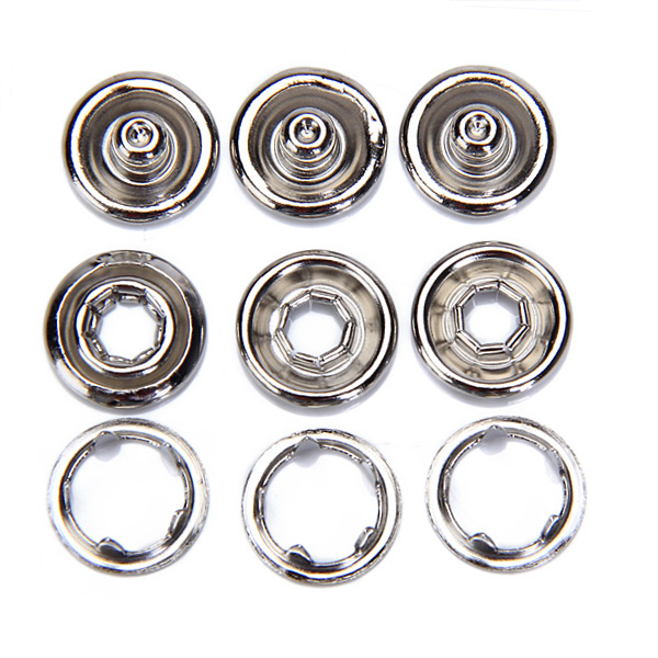 50 Sets Open-Ring Metal Snaps No-Sew Button Fasteners Studs DIY Scrapbooking Buckle Fasteners Press Button Sewing Accessories