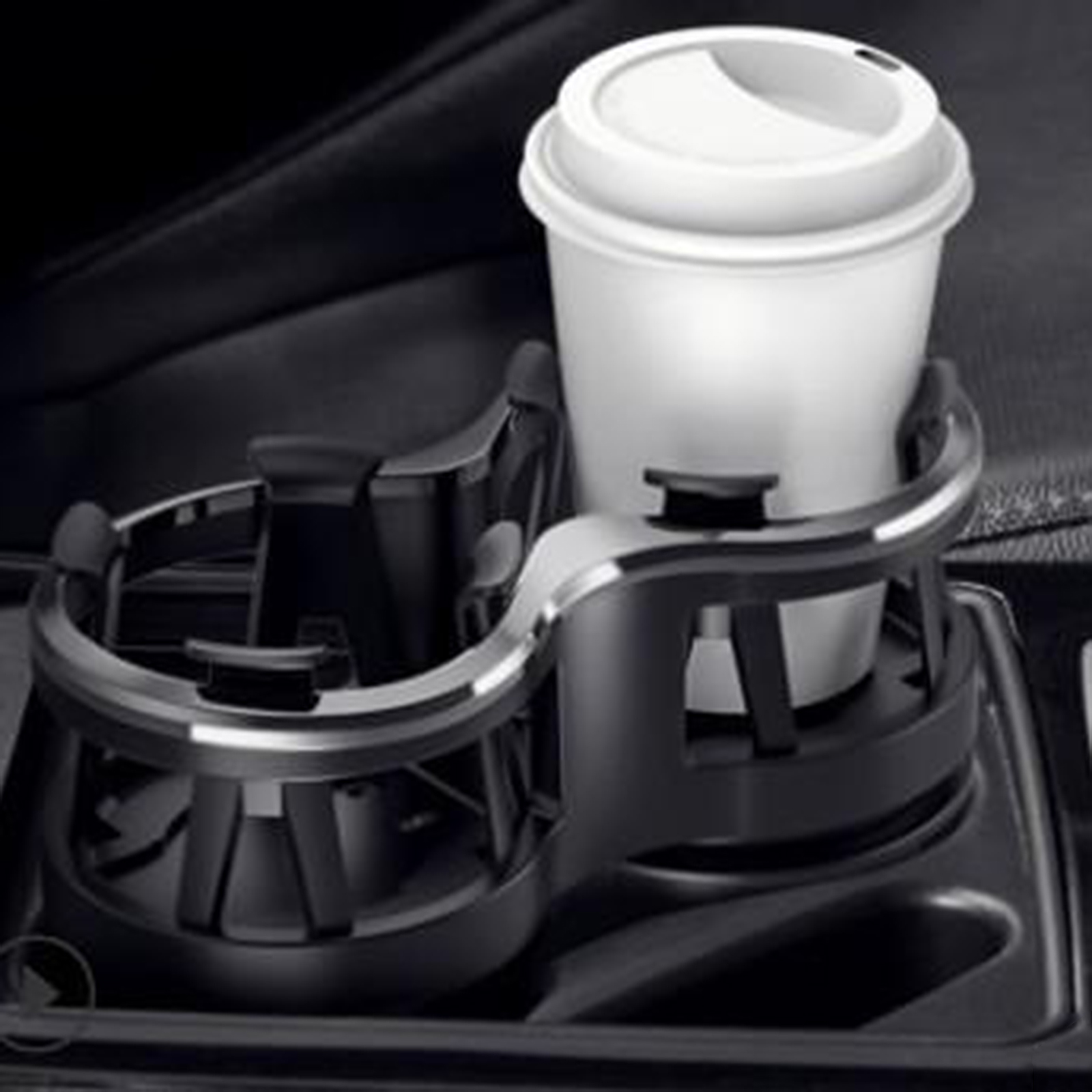 Double Holes Car Cup Holder 2 in 1 Mug Drink Holder Adjustable Base and Bracket Design Fit for Water Bottles Cups Ashtray