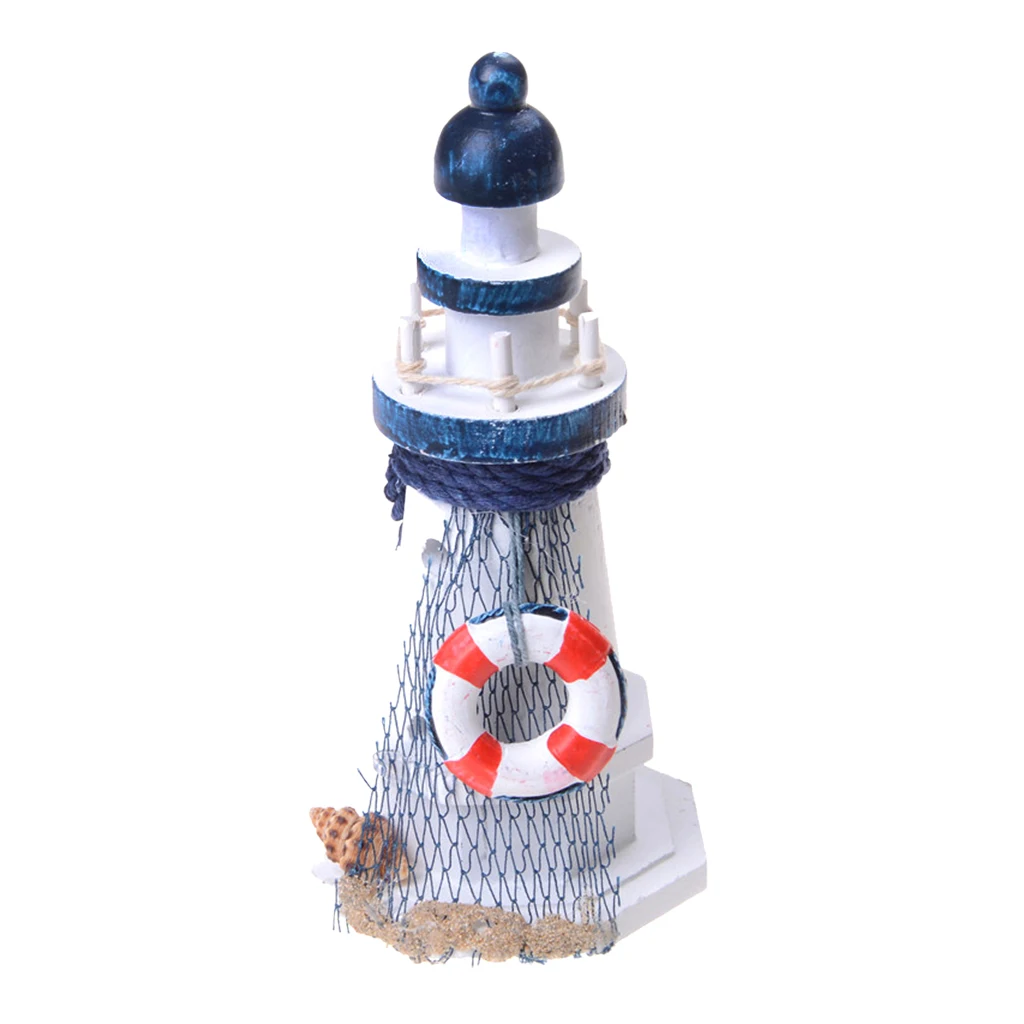 Mediterranean Style Lighthouse Lanterns Candle Holder Tealight Candlestick Indoor/Outdoor Decor Ornaments