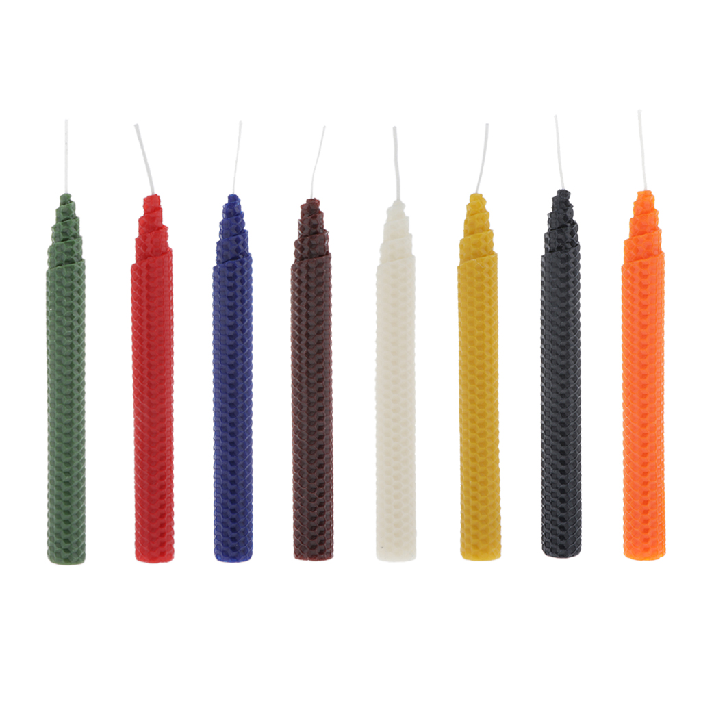 8.27 Inch Beeswax Taper Candles in Natural - 100% Beeswax Honeycomb Candles with Cotton Wick