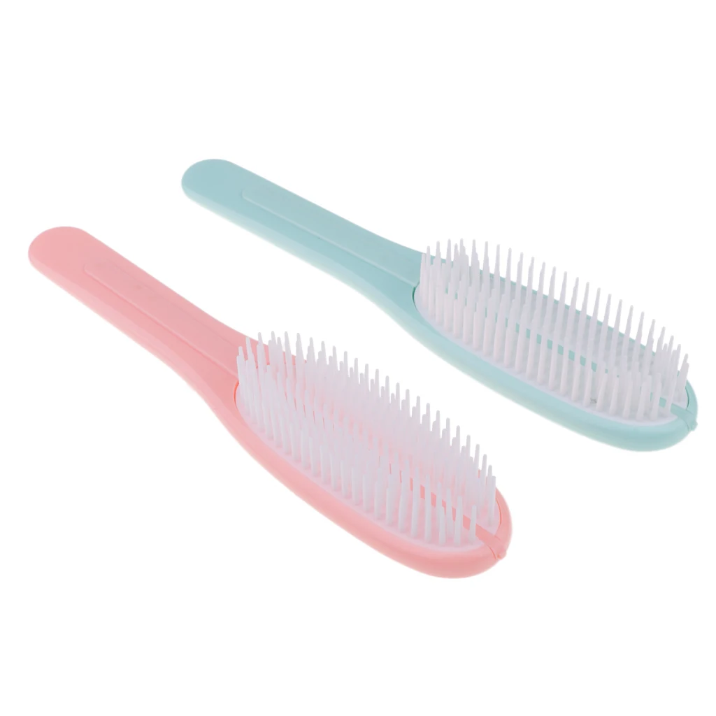 2 Pieces Hair Brush Compact Travel Comb Permed Natural Hair Detangling Combs