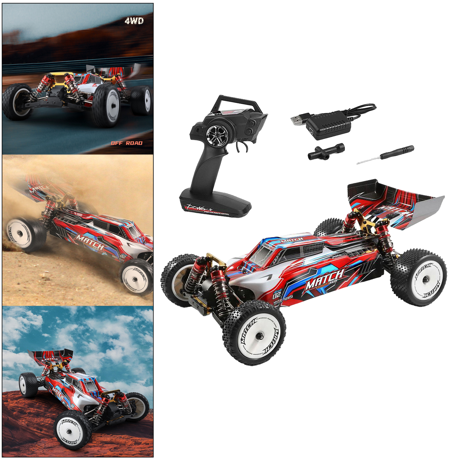 Wltoys 1/10 45km/h High Speed 2.4G 4WD Racing RC Car Off-Road  Car