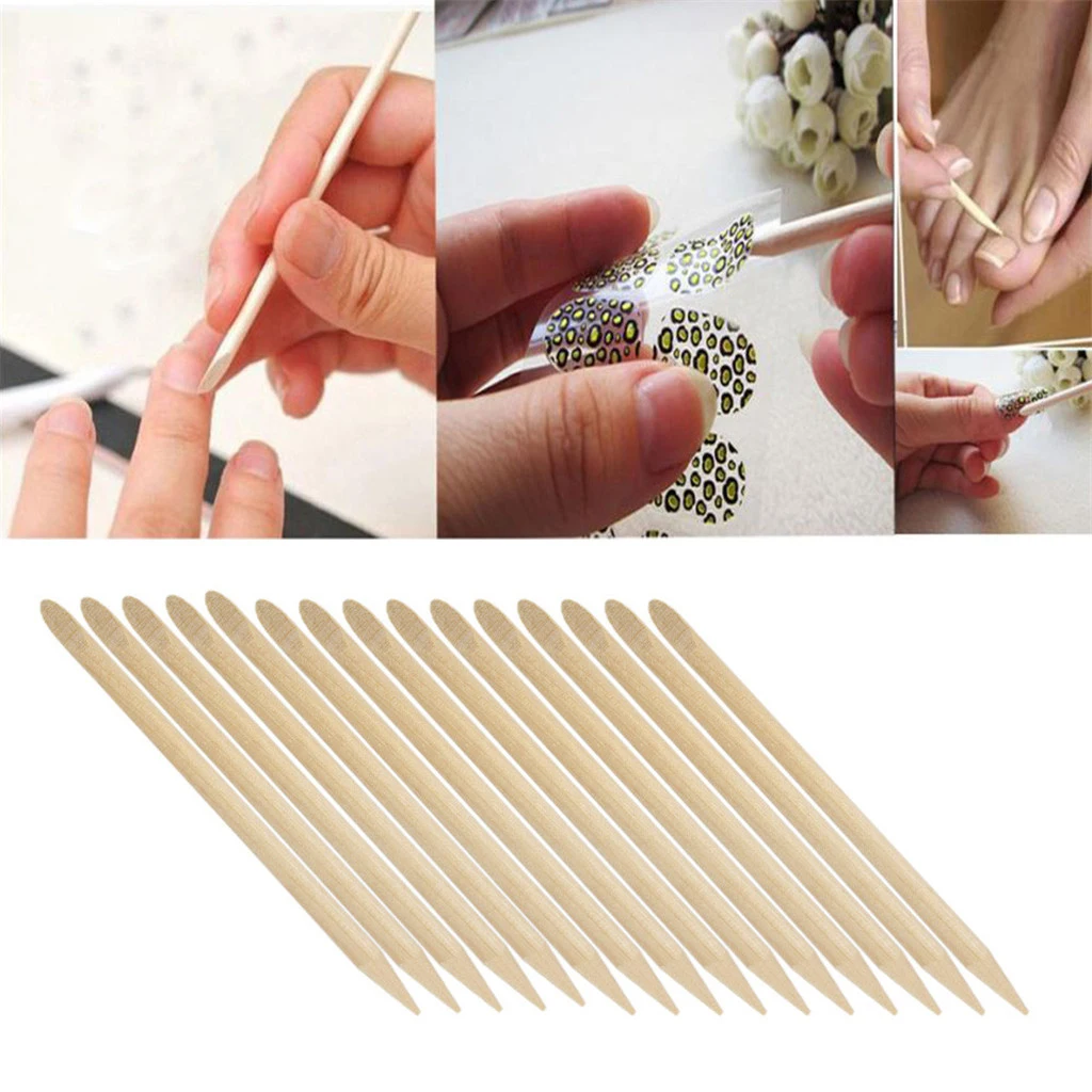 Double Ended Disposable Cuticle Pusher Remover Salon Home Nail Art DIY Tool