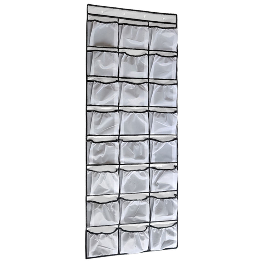 Over The Door 24 Mesh Pockets Non-woven Fabric Hanging Organizer Wall Mount Shoes Holder Door Storage for Closet Hanging