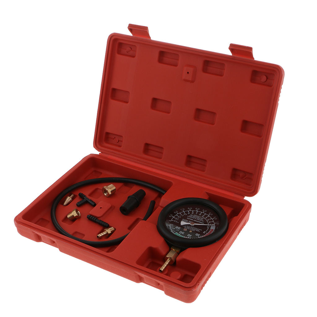 1 Set Fuel Vacuum Pump Pressure Tester Gauge Kit Carburettor Valve with Box Car Auto Repair Tools Kit