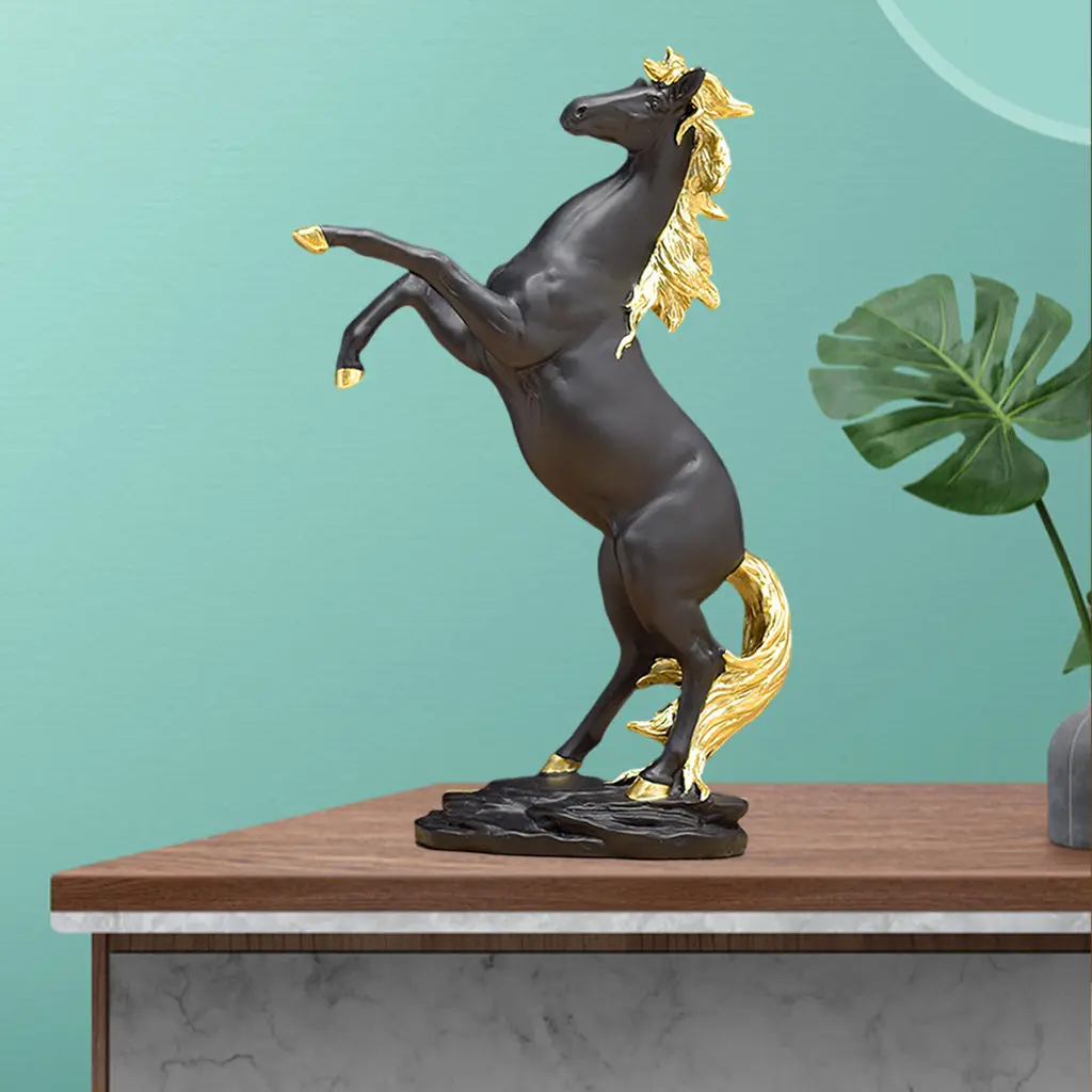 Galloping Horse Statue Resin Horse Figurine Decoration Bookcase Bookshelf Shelf Powerful Horse Sculpture Ornament